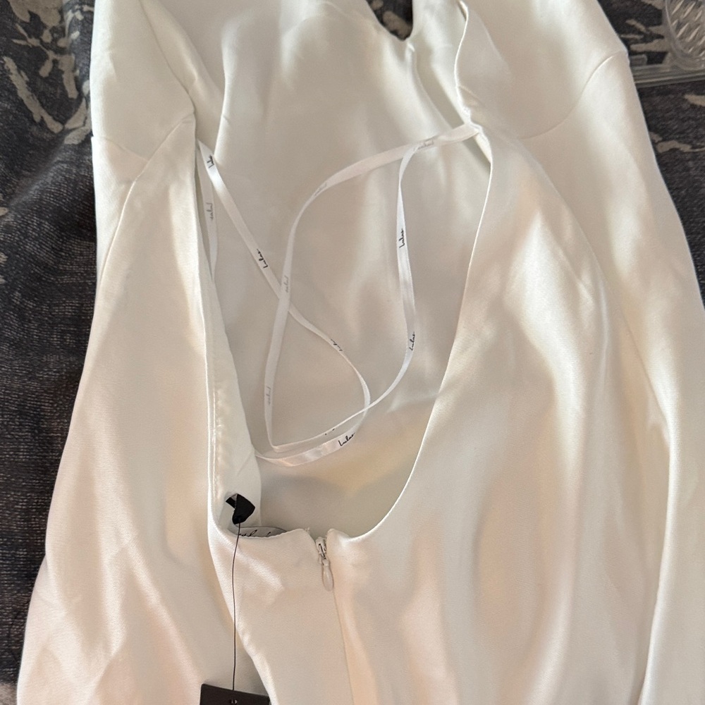 Lulus Elegant White Halter dress - Picture 4 of 5